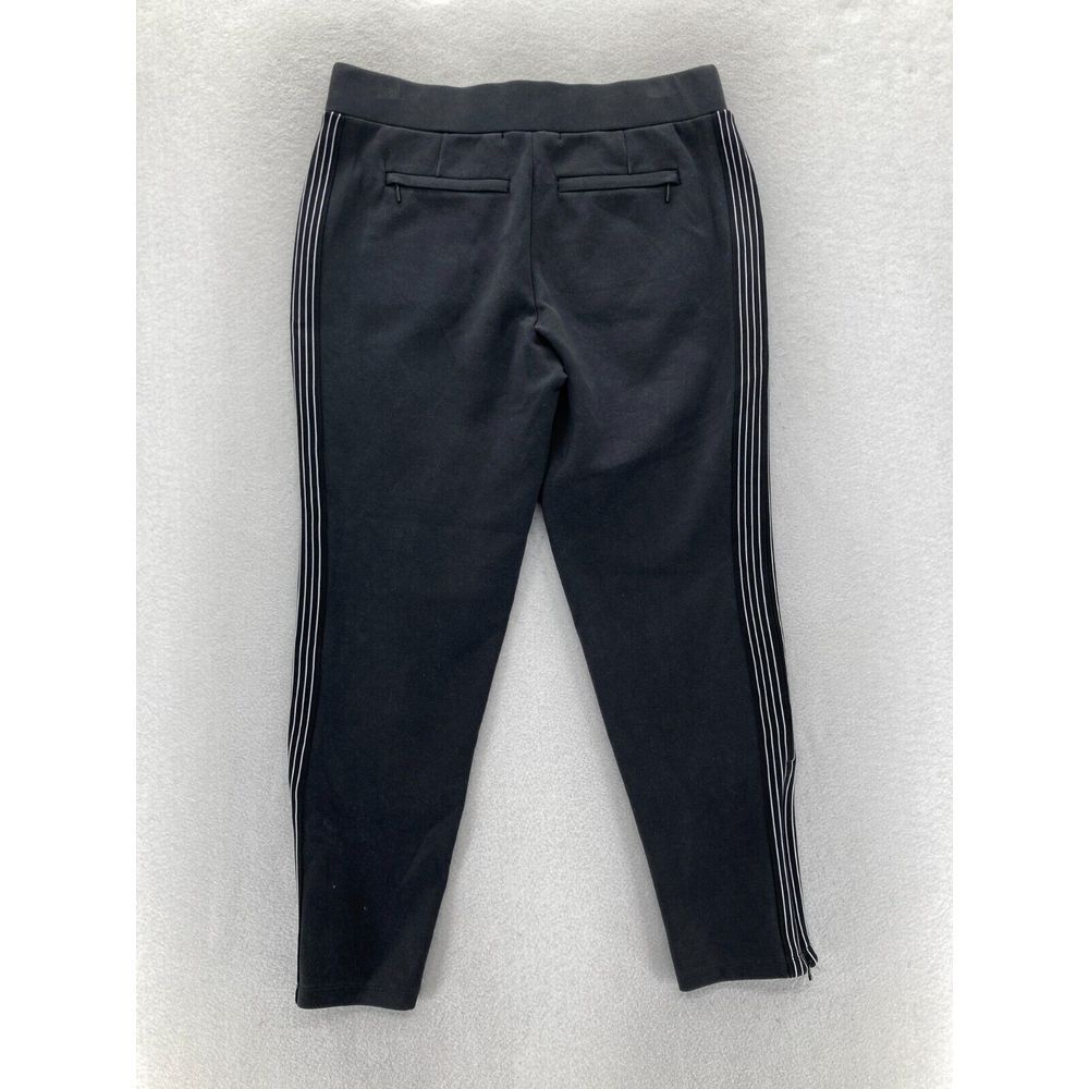 Athleta Commuter Pants Women's Small Pull On Black Stretch Striped Ankle Zip - Picture 14 of 14